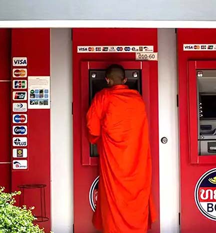 Monk using an ATM